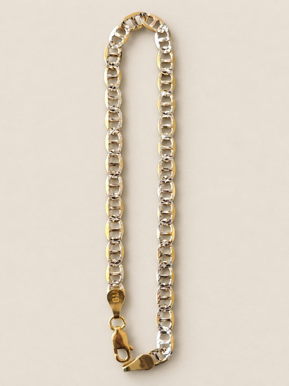 8" Gold Plated Gucci Link Bracelet 925 SOLID silver